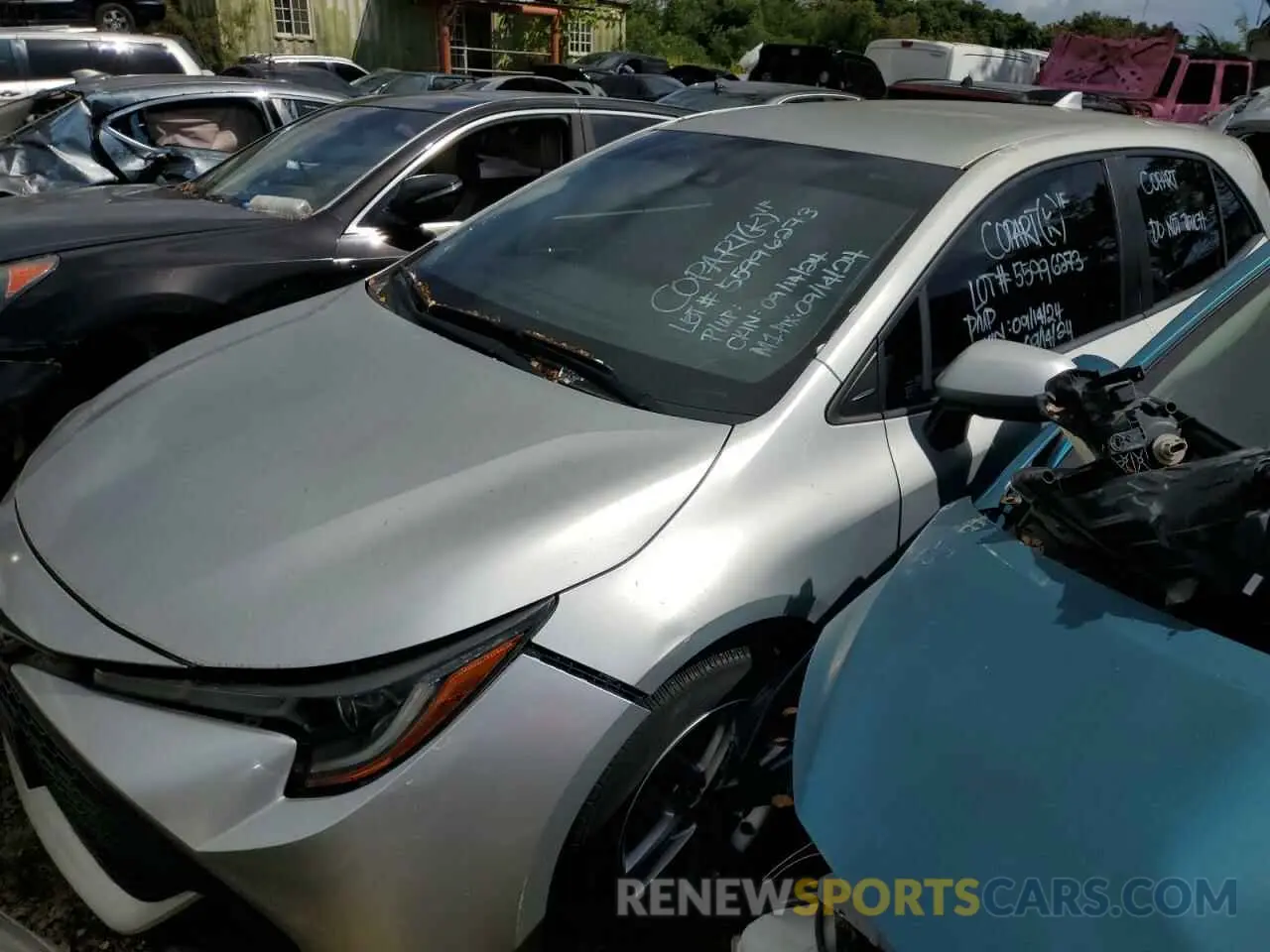1 fotografías del automóvil dañado JTNK4RBE8K3013392 TOYOTA COROLLA 2019