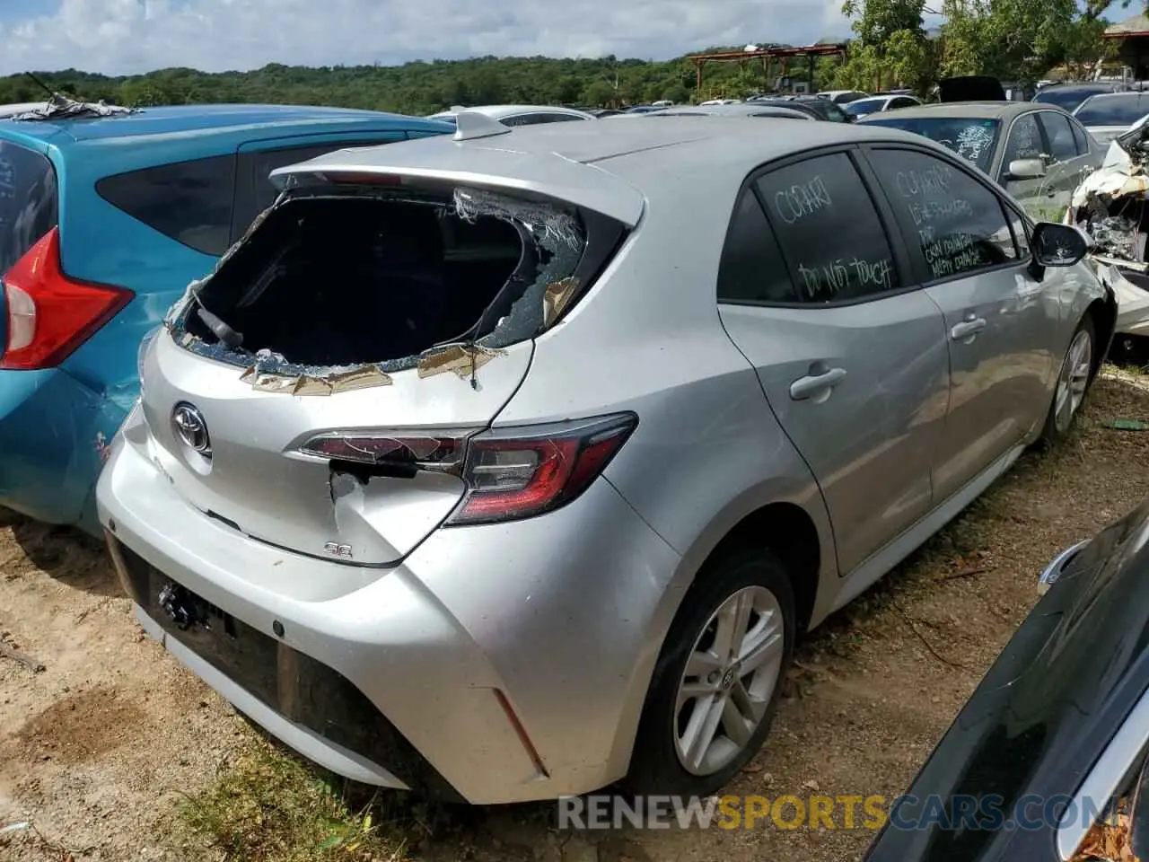 3 fotografías del automóvil dañado JTNK4RBE8K3013392 TOYOTA COROLLA 2019