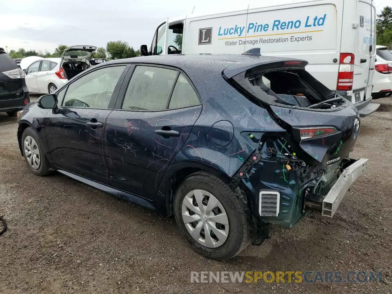 2 fotografías del automóvil dañado JTNK4RBE9K3003941 TOYOTA COROLLA 2019