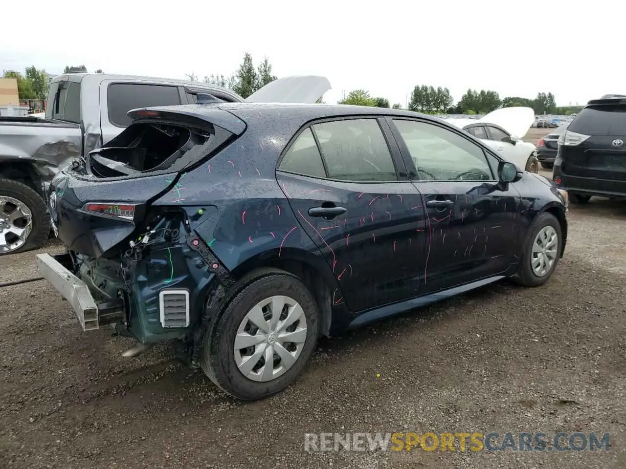 3 fotografías del automóvil dañado JTNK4RBE9K3003941 TOYOTA COROLLA 2019