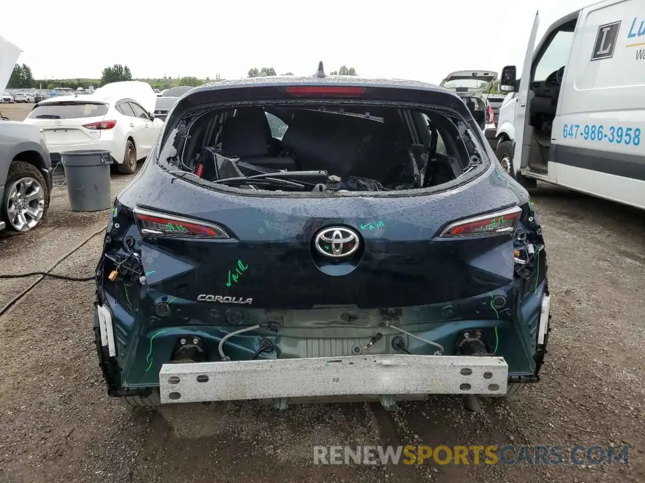 6 fotografías del automóvil dañado JTNK4RBE9K3003941 TOYOTA COROLLA 2019