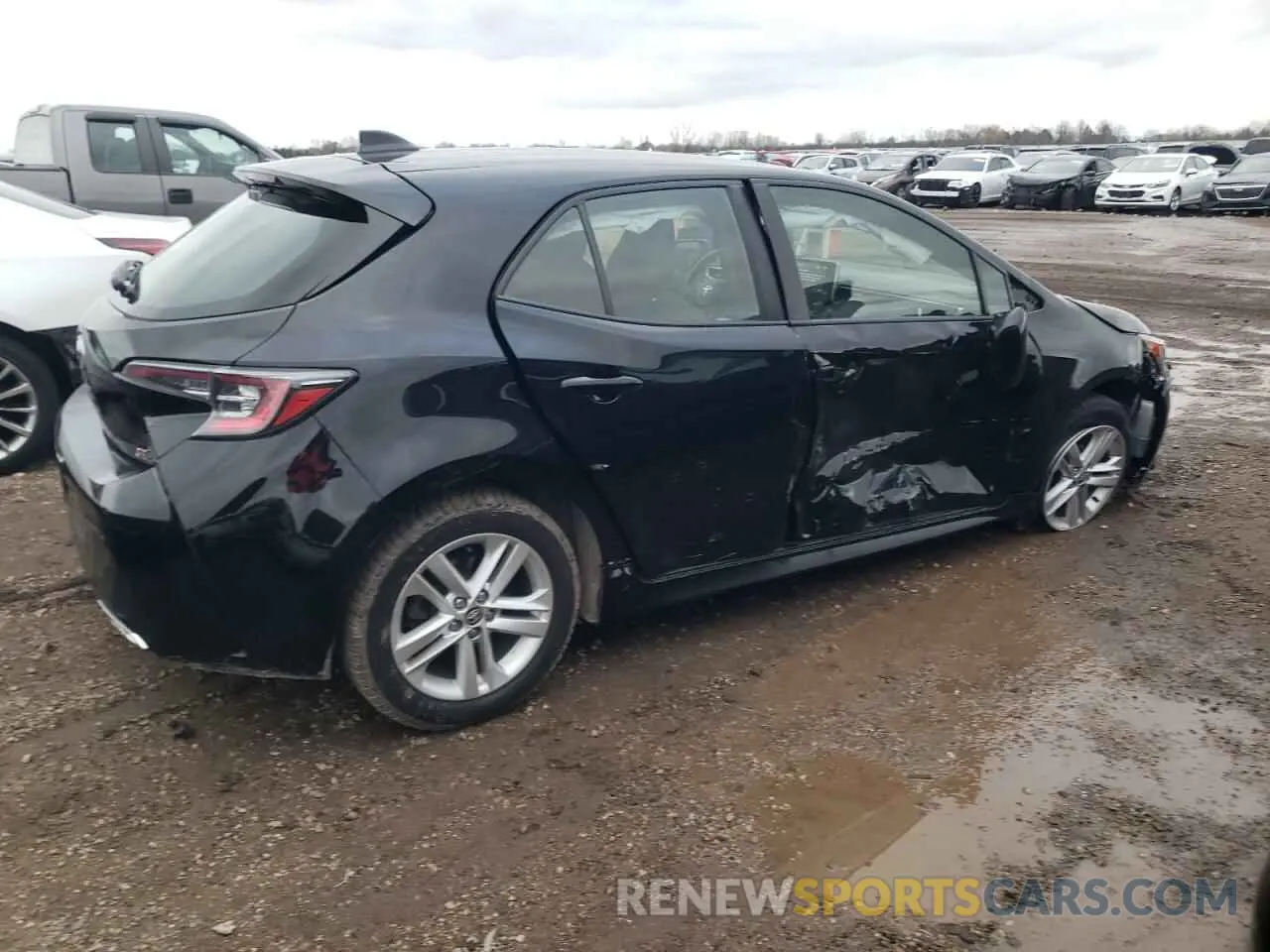 3 fotografías del automóvil dañado JTNK4RBE9K3008802 TOYOTA COROLLA 2019