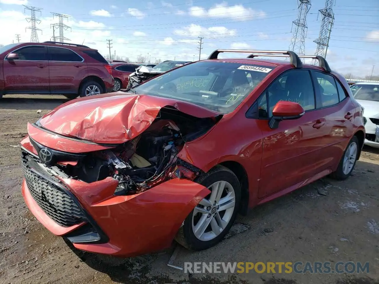 2 fotografías del automóvil dañado JTNK4RBE9K3068532 TOYOTA COROLLA 2019