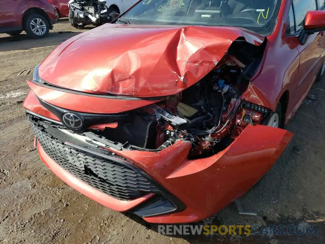 9 fotografías del automóvil dañado JTNK4RBE9K3068532 TOYOTA COROLLA 2019