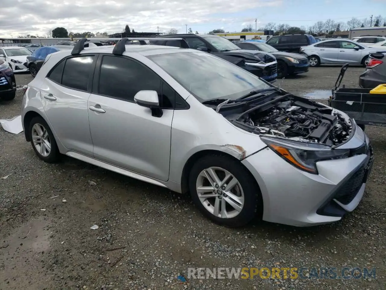 4 fotografías del automóvil dañado JTNK4RBEXK3054378 TOYOTA COROLLA 2019