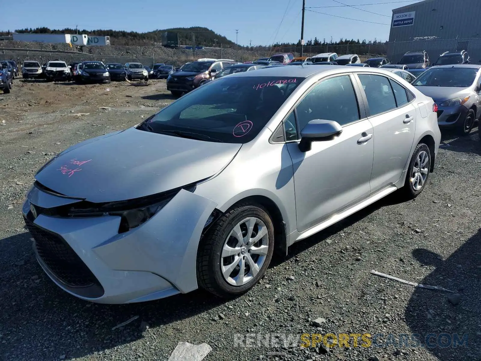 2 fotografías del automóvil dañado 5YFBPRBE4LP002670 TOYOTA COROLLA 2020