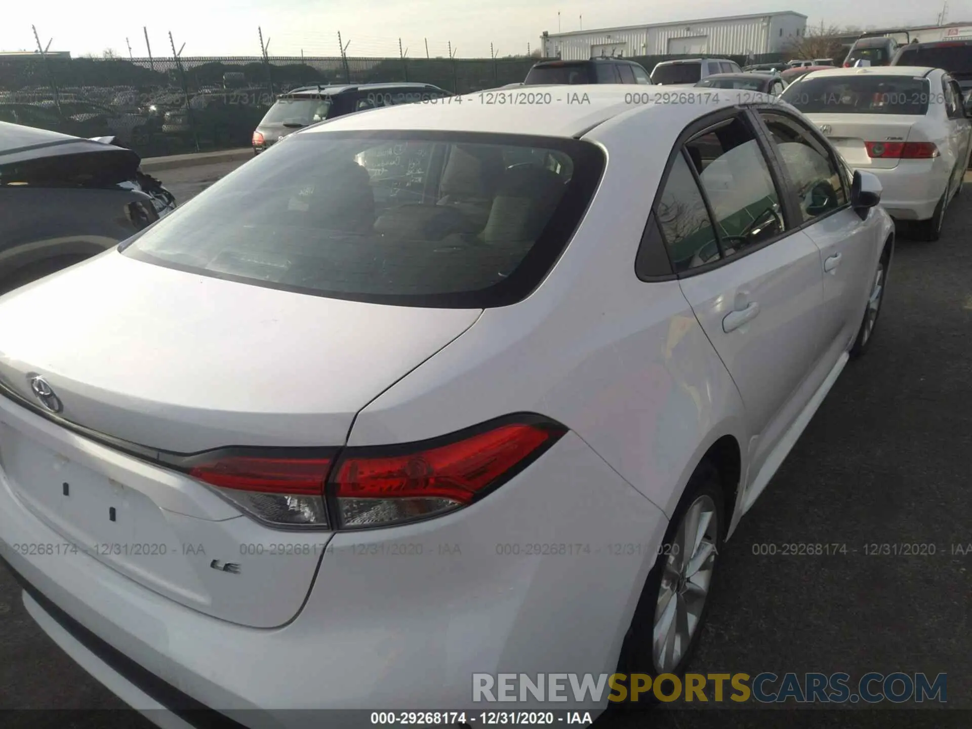 4 fotografías del automóvil dañado 5YFBPRBE8LP019892 TOYOTA COROLLA 2020