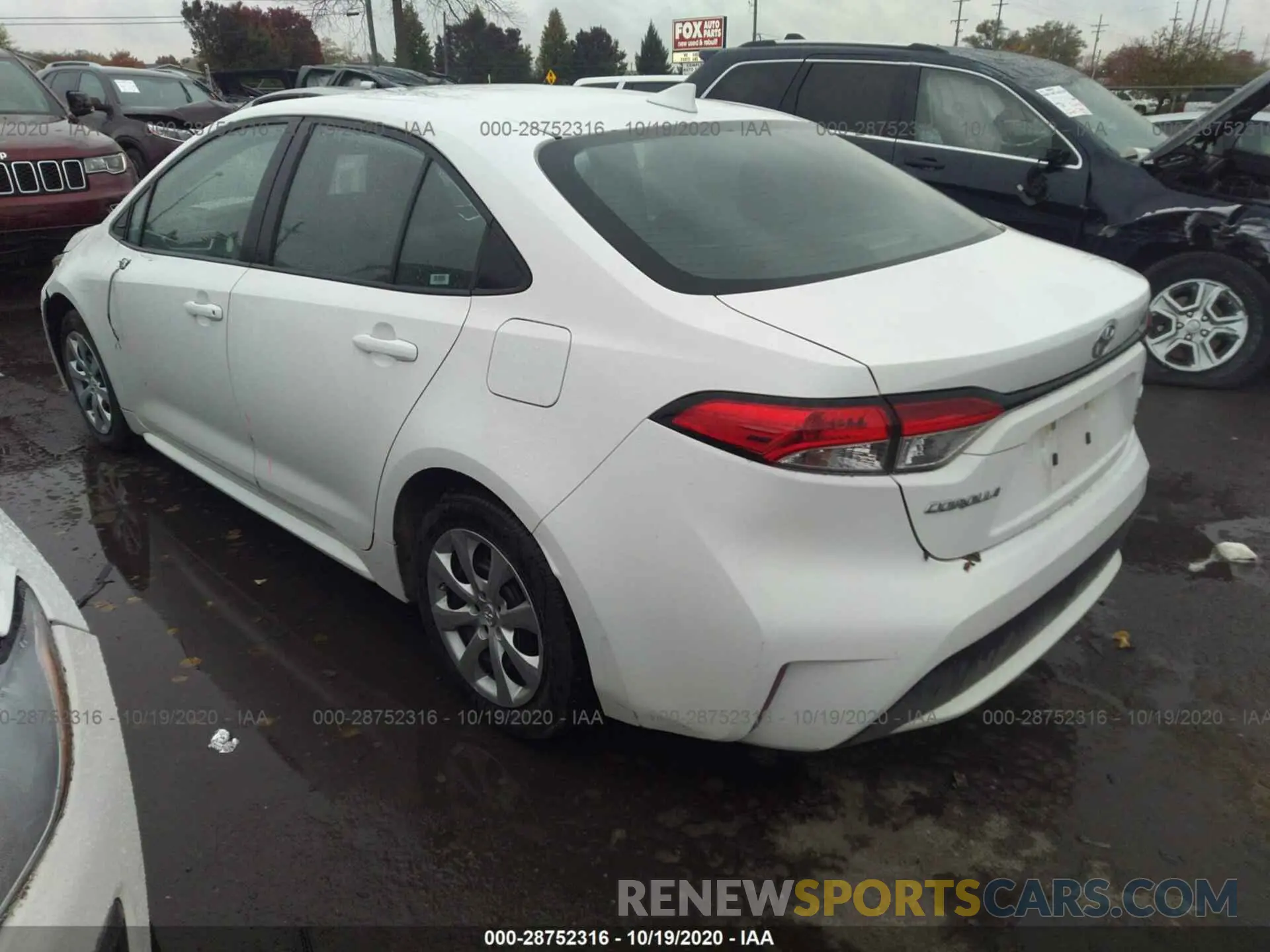 3 fotografías del automóvil dañado 5YFEPRAE0LP030965 TOYOTA COROLLA 2020