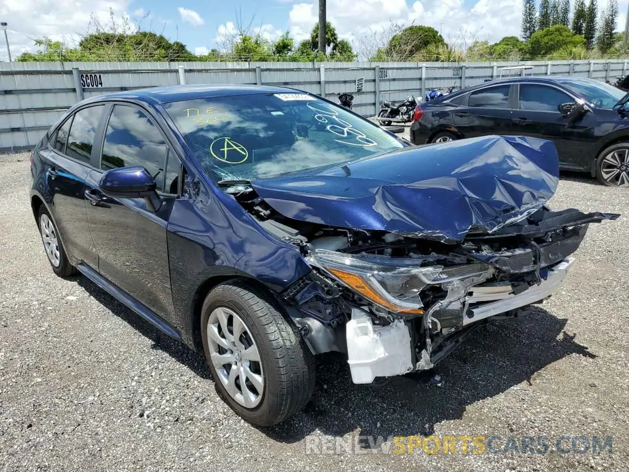 1 fotografías del automóvil dañado 5YFEPRAE0LP066820 TOYOTA COROLLA 2020