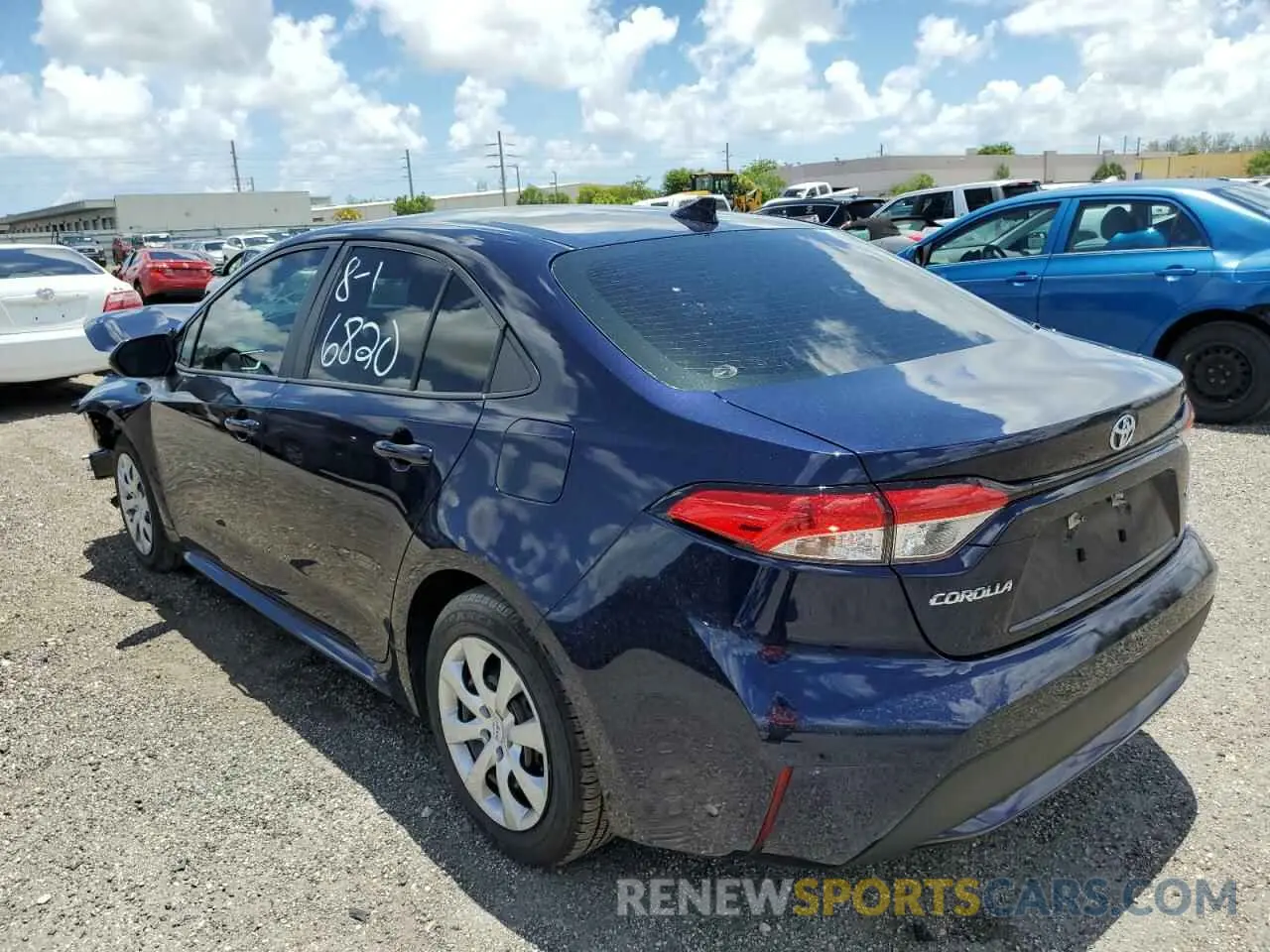 3 fotografías del automóvil dañado 5YFEPRAE0LP066820 TOYOTA COROLLA 2020