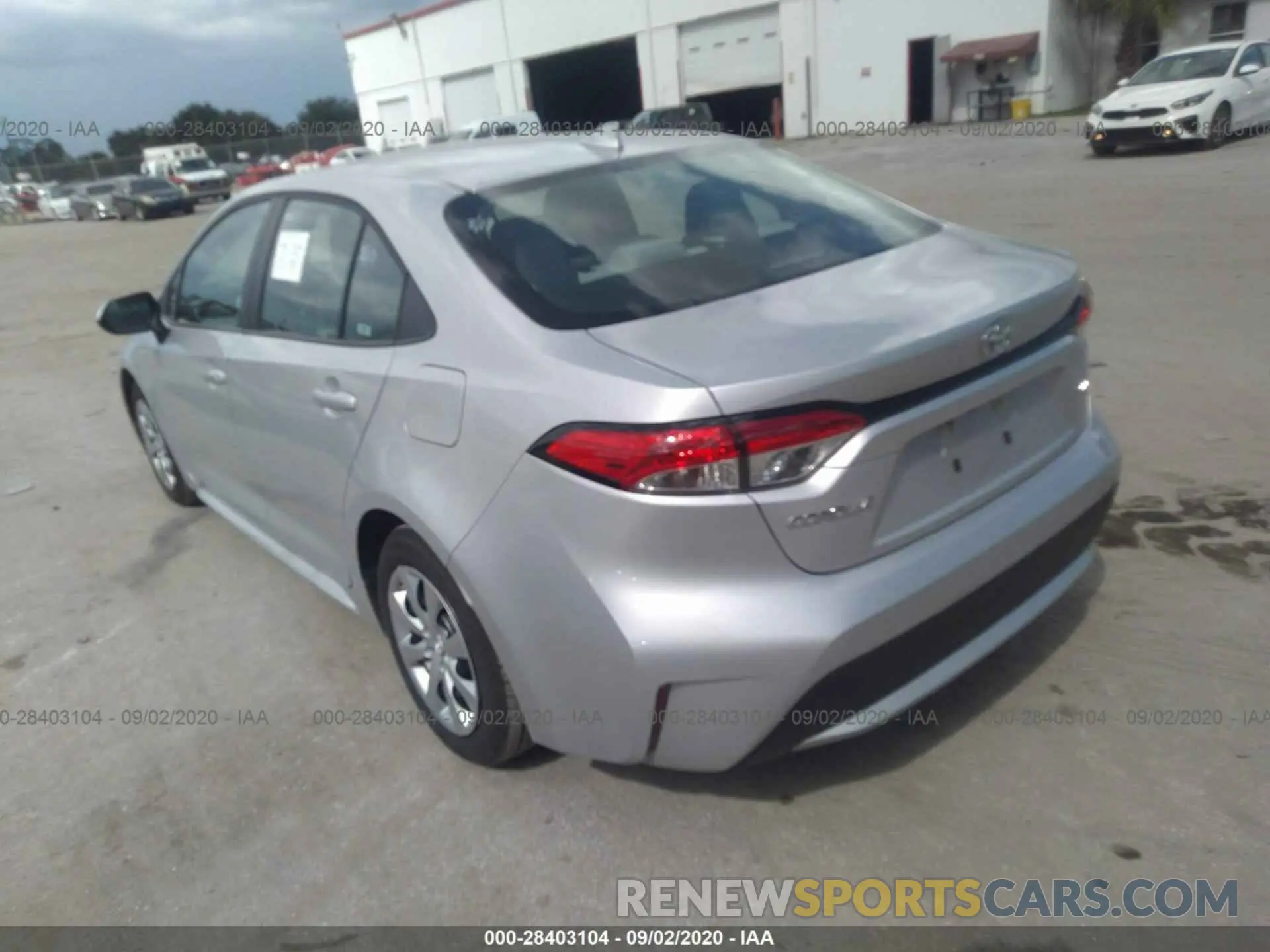 3 fotografías del automóvil dañado 5YFEPRAE0LP077476 TOYOTA COROLLA 2020