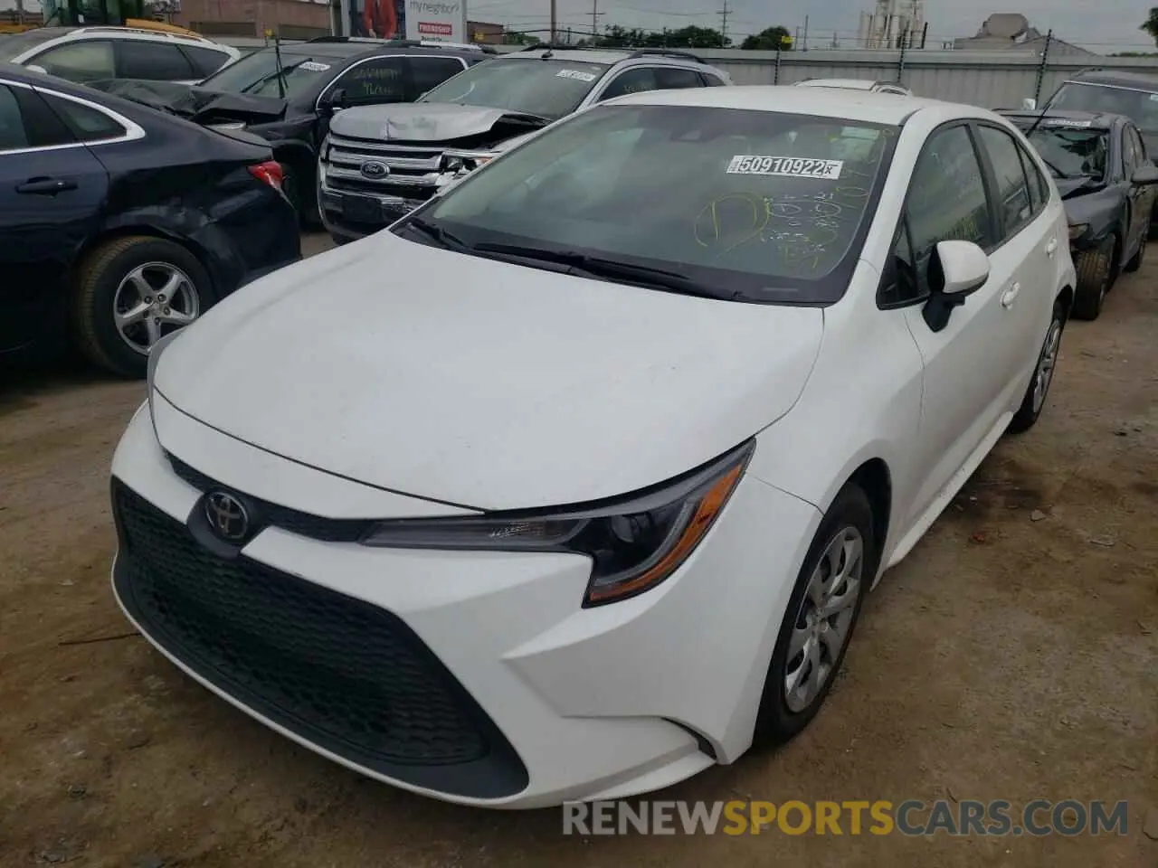 2 fotografías del automóvil dañado 5YFEPRAE0LP087814 TOYOTA COROLLA 2020