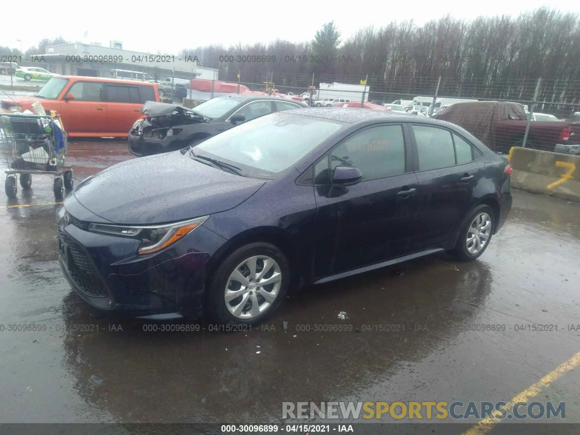 2 fotografías del automóvil dañado 5YFEPRAE0LP091491 TOYOTA COROLLA 2020