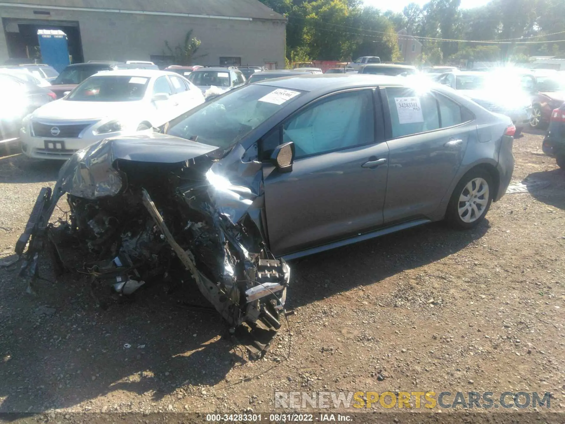 2 fotografías del automóvil dañado 5YFEPRAE0LP133335 TOYOTA COROLLA 2020