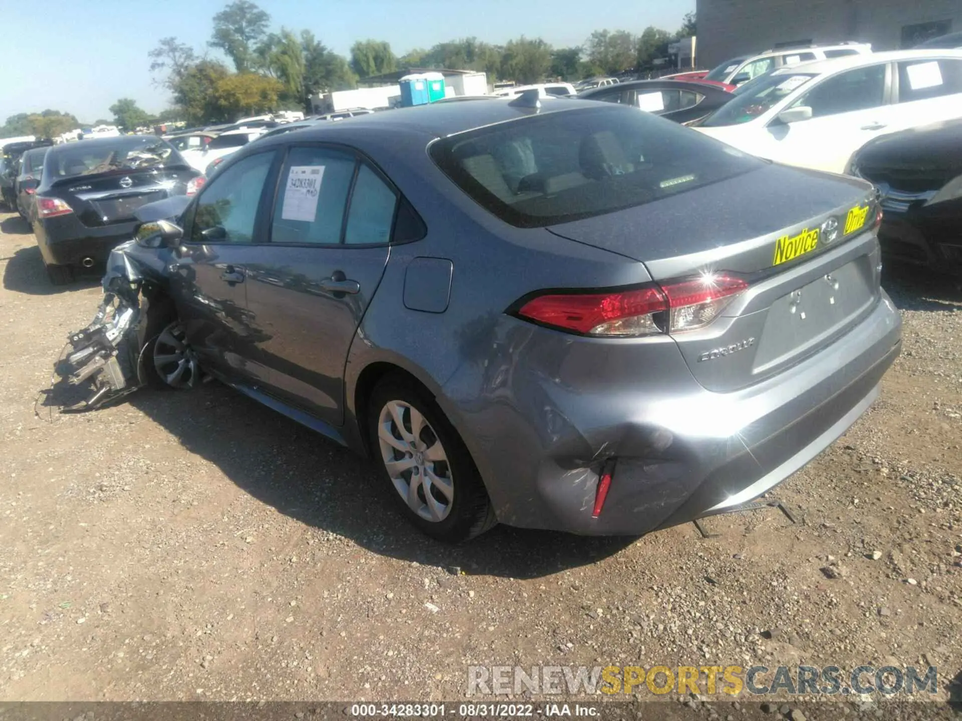 3 fotografías del automóvil dañado 5YFEPRAE0LP133335 TOYOTA COROLLA 2020