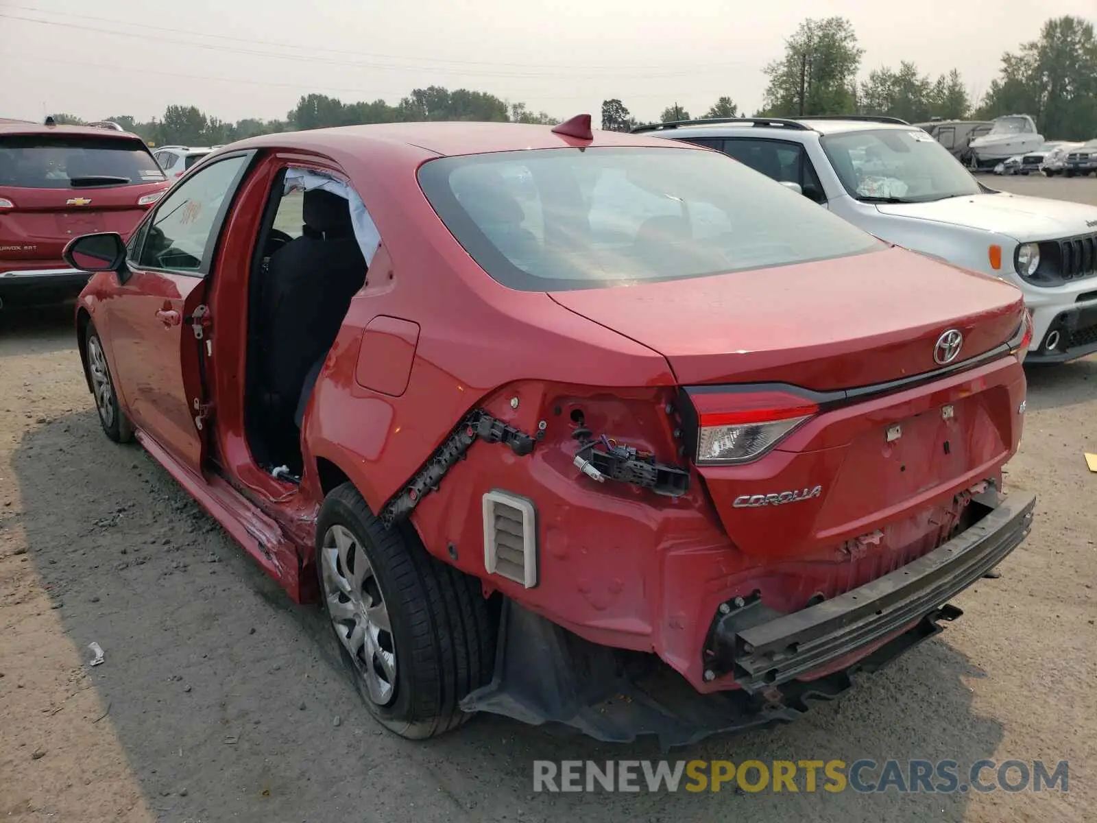 3 fotografías del automóvil dañado 5YFEPRAE1LP008862 TOYOTA COROLLA 2020