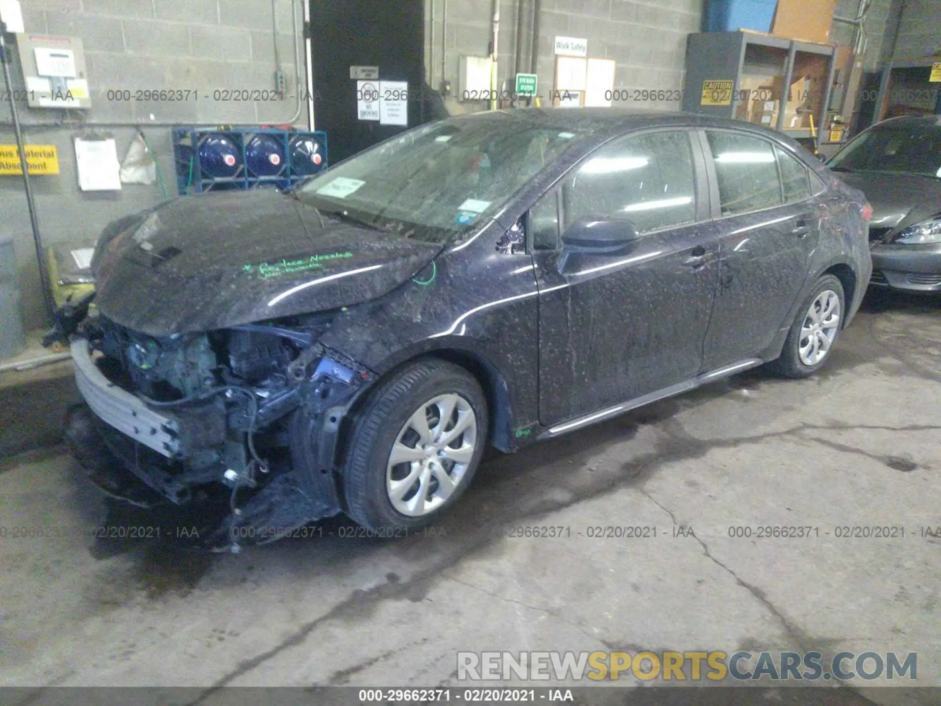 2 fotografías del automóvil dañado 5YFEPRAE1LP031008 TOYOTA COROLLA 2020