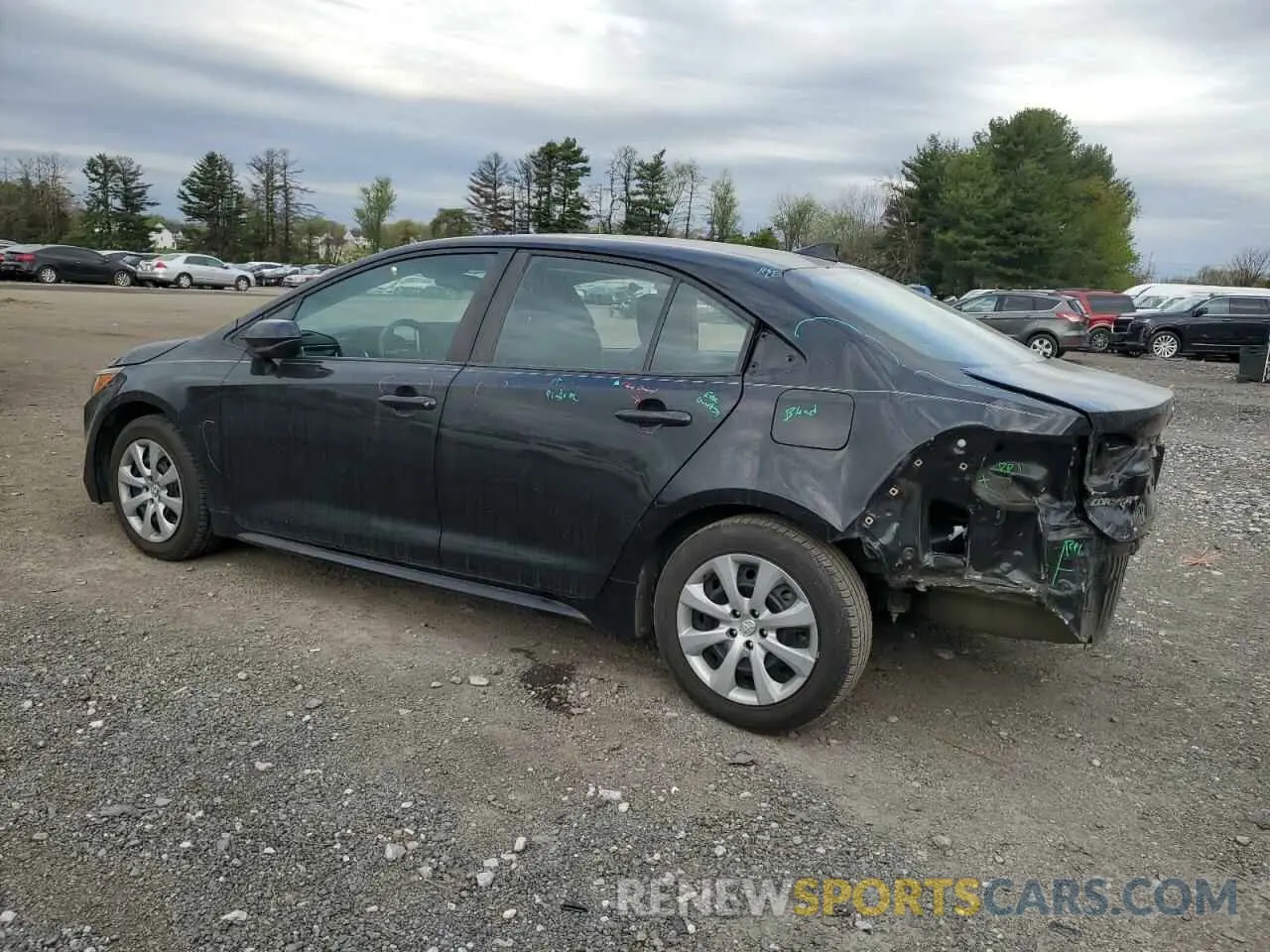 2 fotografías del automóvil dañado 5YFEPRAE1LP083366 TOYOTA COROLLA 2020