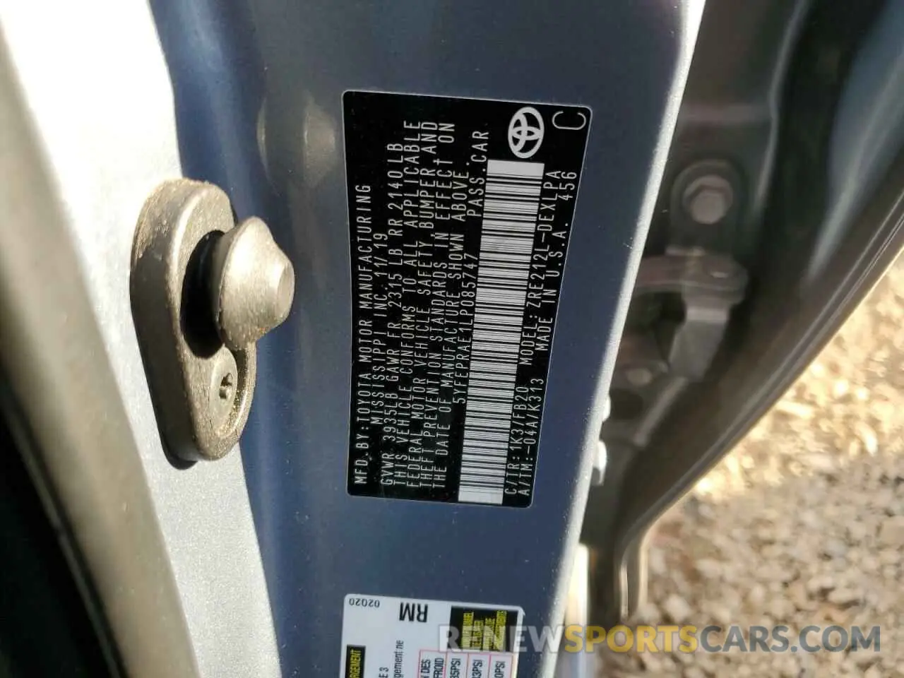 12 fotografías del automóvil dañado 5YFEPRAE1LP085747 TOYOTA COROLLA 2020