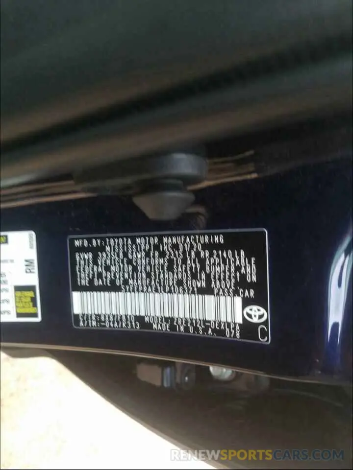 10 fotografías del automóvil dañado 5YFEPRAE1LP106371 TOYOTA COROLLA 2020