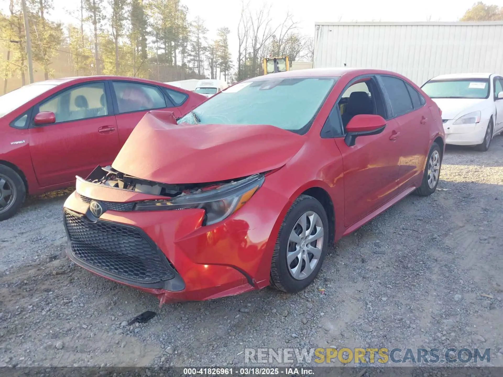 2 fotografías del automóvil dañado 5YFEPRAE2LP066589 TOYOTA COROLLA 2020