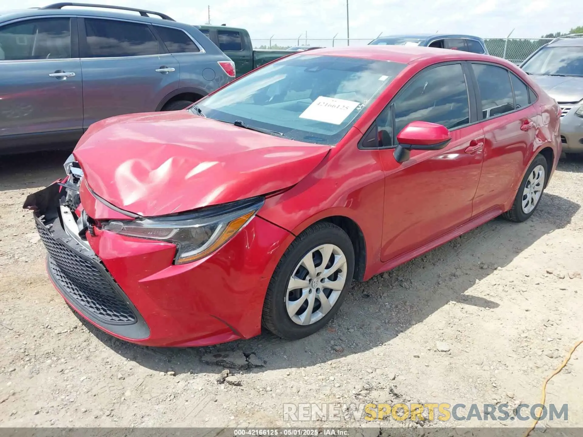 2 fotografías del automóvil dañado 5YFEPRAE2LP105200 TOYOTA COROLLA 2020