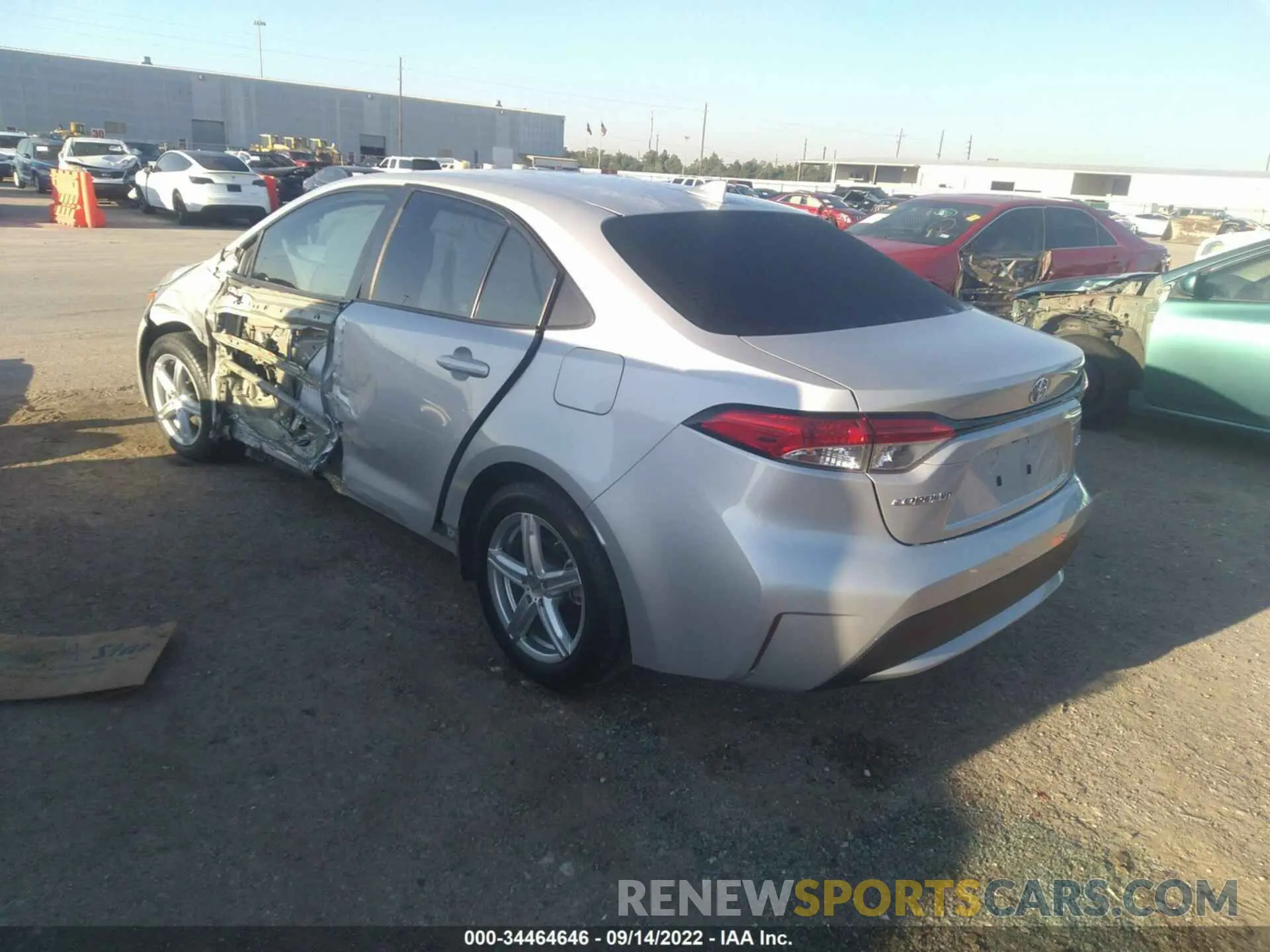 3 fotografías del automóvil dañado 5YFEPRAE2LP122613 TOYOTA COROLLA 2020