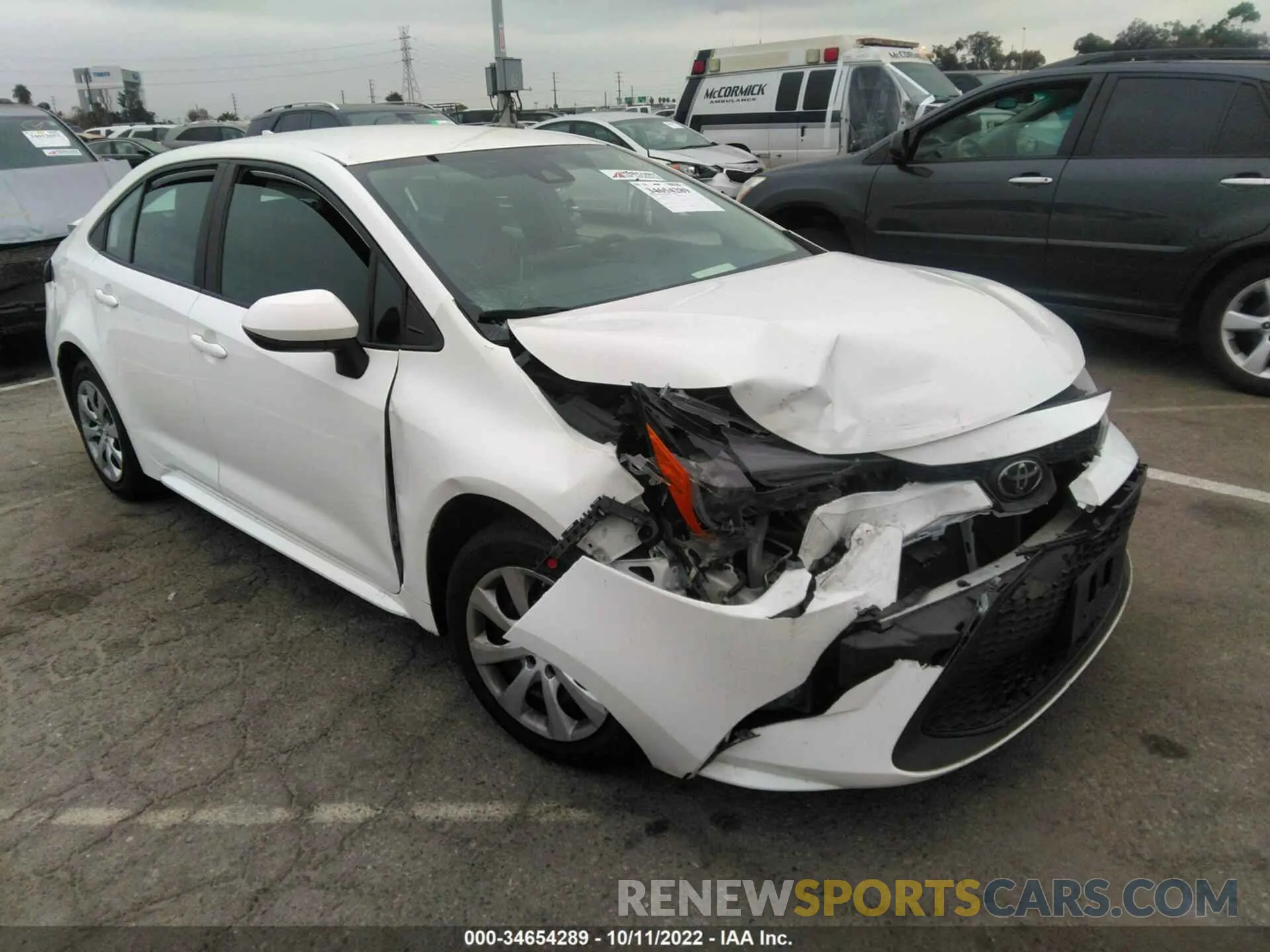 1 fotografías del automóvil dañado 5YFEPRAE2LP130355 TOYOTA COROLLA 2020