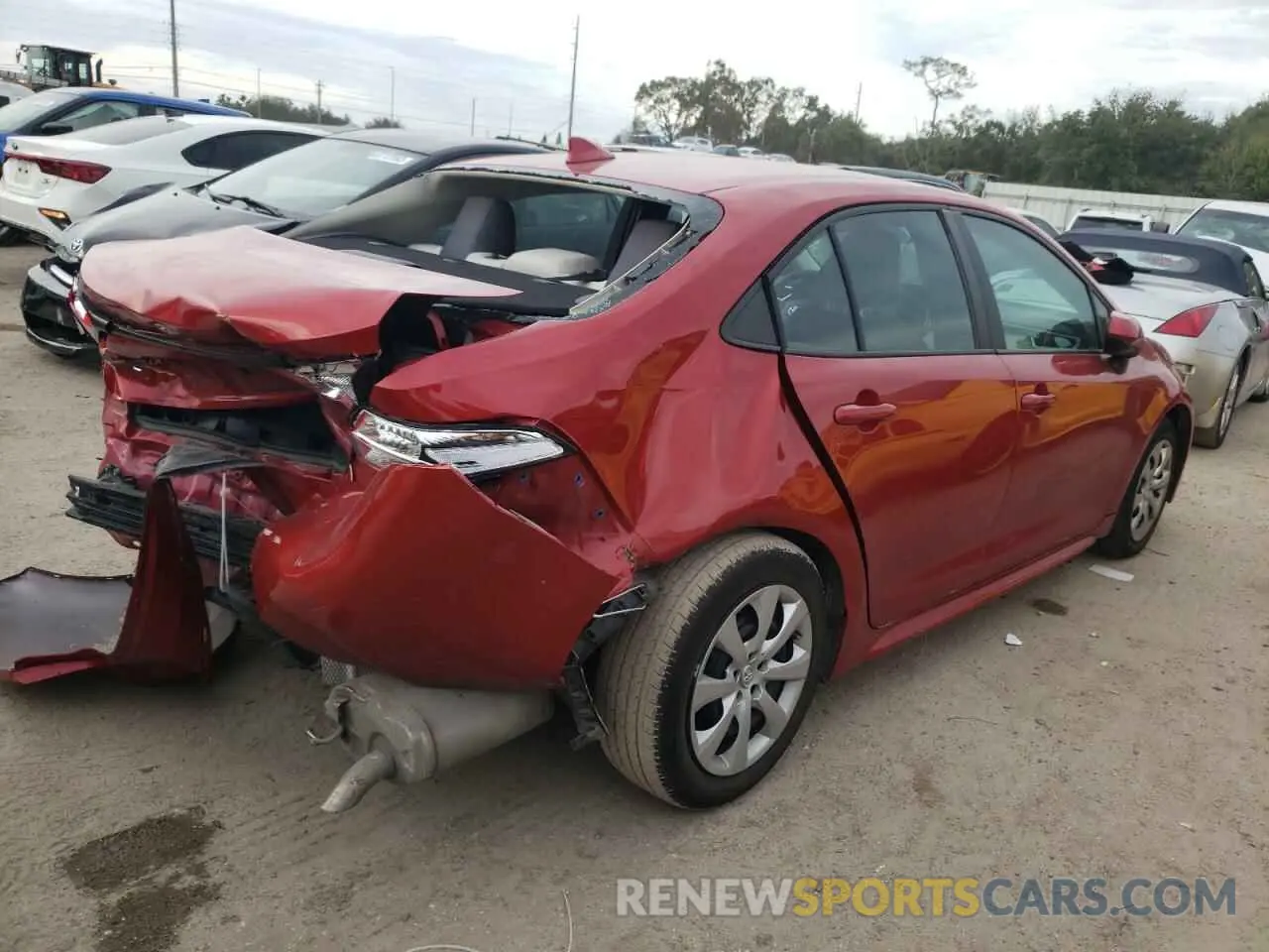 3 fotografías del automóvil dañado 5YFEPRAE3LP016168 TOYOTA COROLLA 2020