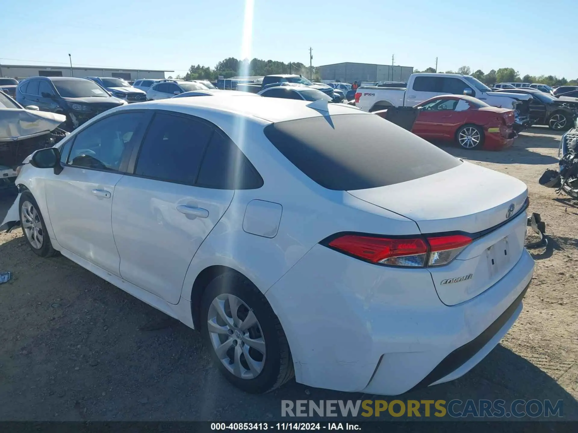 3 fotografías del automóvil dañado 5YFEPRAE3LP047405 TOYOTA COROLLA 2020