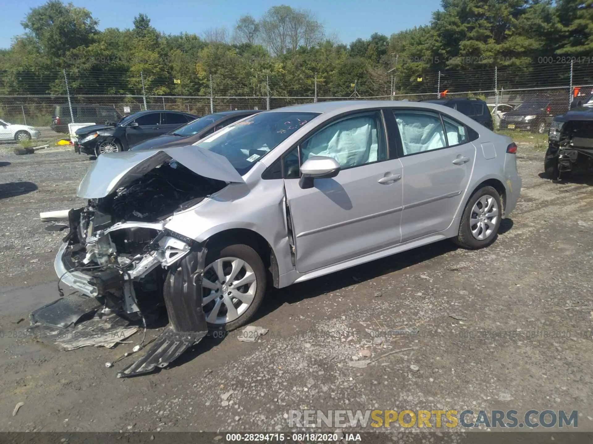 2 fotografías del automóvil dañado 5YFEPRAE3LP061210 TOYOTA COROLLA 2020