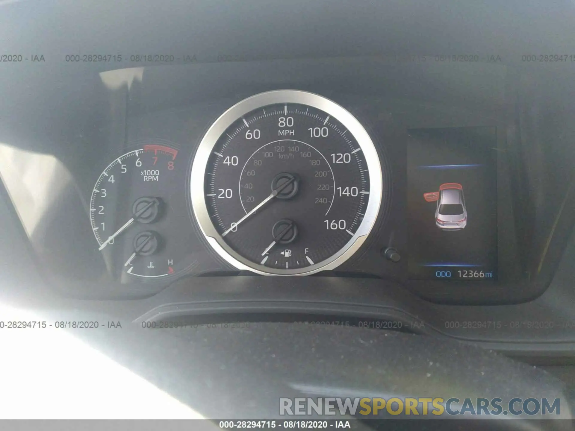 7 fotografías del automóvil dañado 5YFEPRAE3LP061210 TOYOTA COROLLA 2020