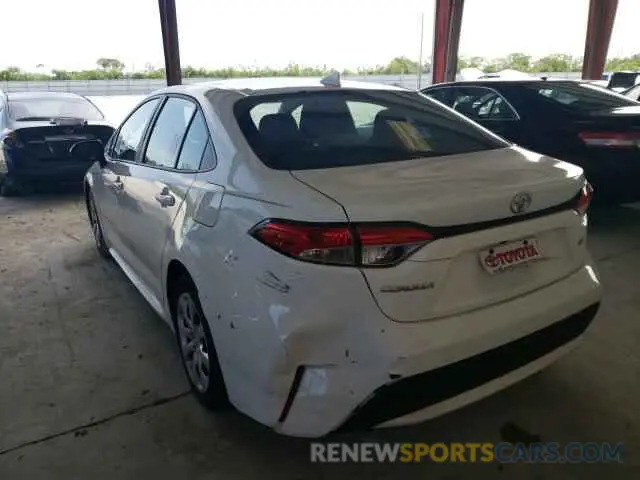 3 fotografías del automóvil dañado 5YFEPRAE3LP071929 TOYOTA COROLLA 2020
