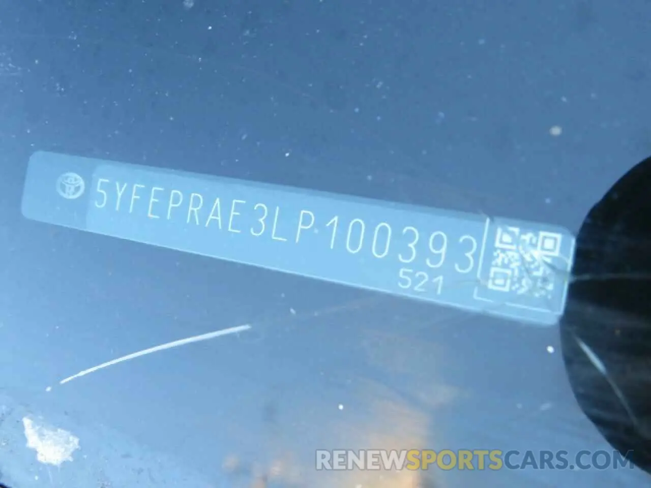 10 fotografías del automóvil dañado 5YFEPRAE3LP100393 TOYOTA COROLLA 2020