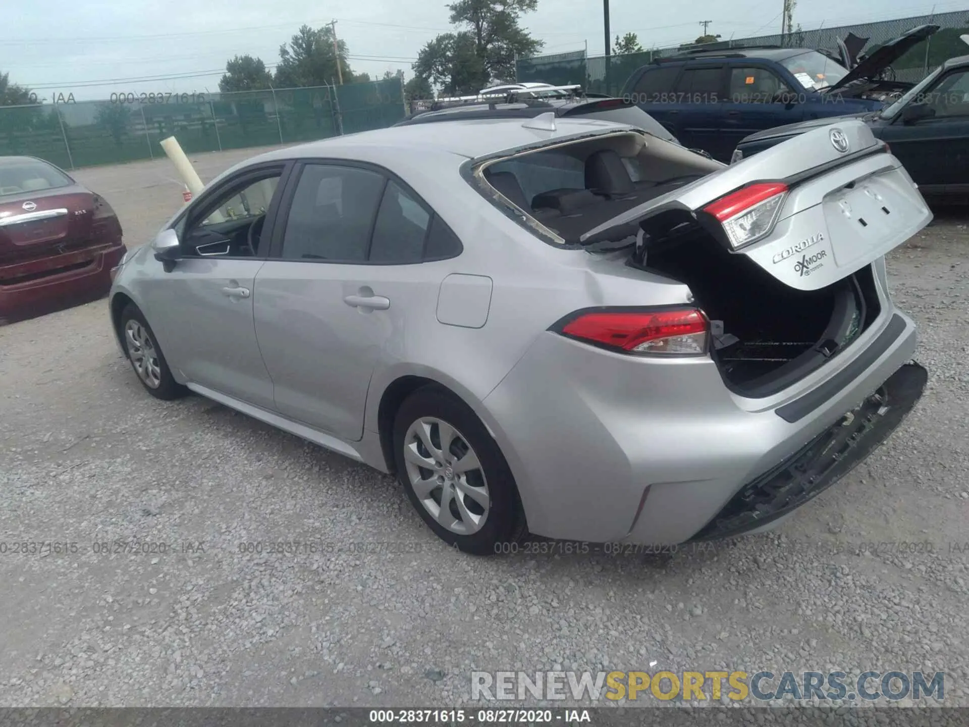 3 fotografías del automóvil dañado 5YFEPRAE4LP099948 TOYOTA COROLLA 2020
