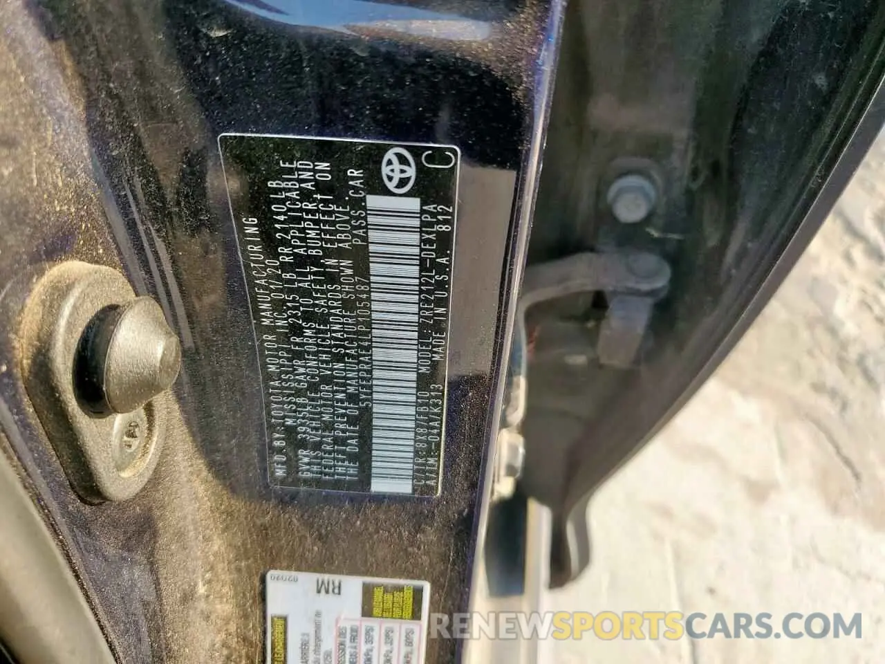 12 fotografías del automóvil dañado 5YFEPRAE4LP105487 TOYOTA COROLLA 2020