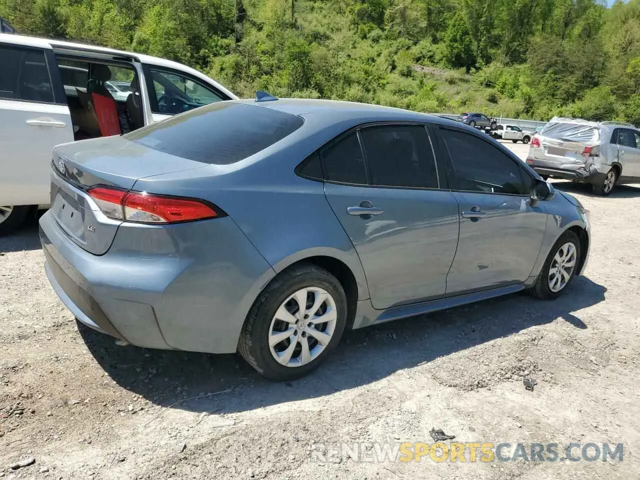 3 fotografías del automóvil dañado 5YFEPRAE4LP107093 TOYOTA COROLLA 2020