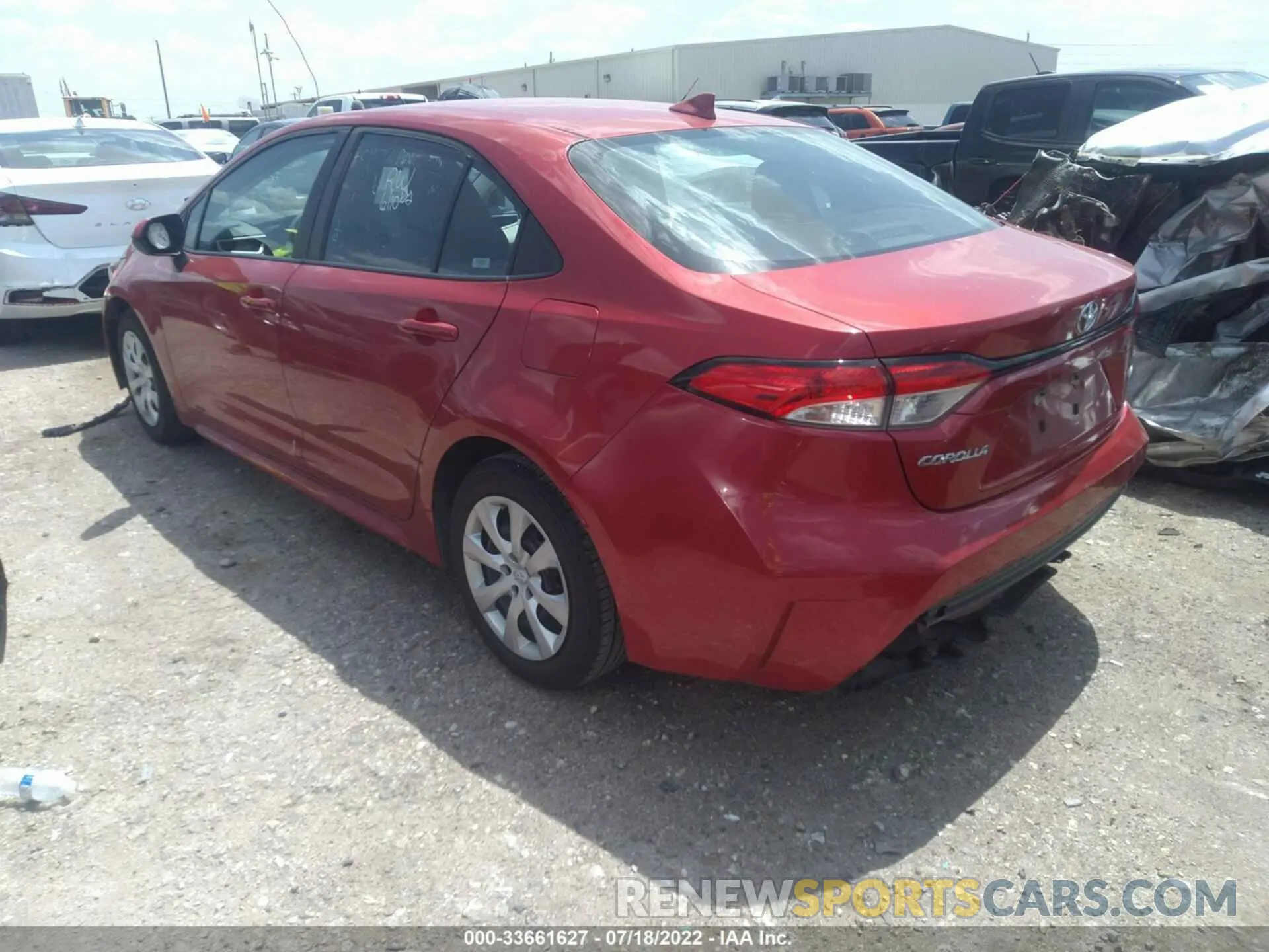 3 fotografías del automóvil dañado 5YFEPRAE4LP118577 TOYOTA COROLLA 2020