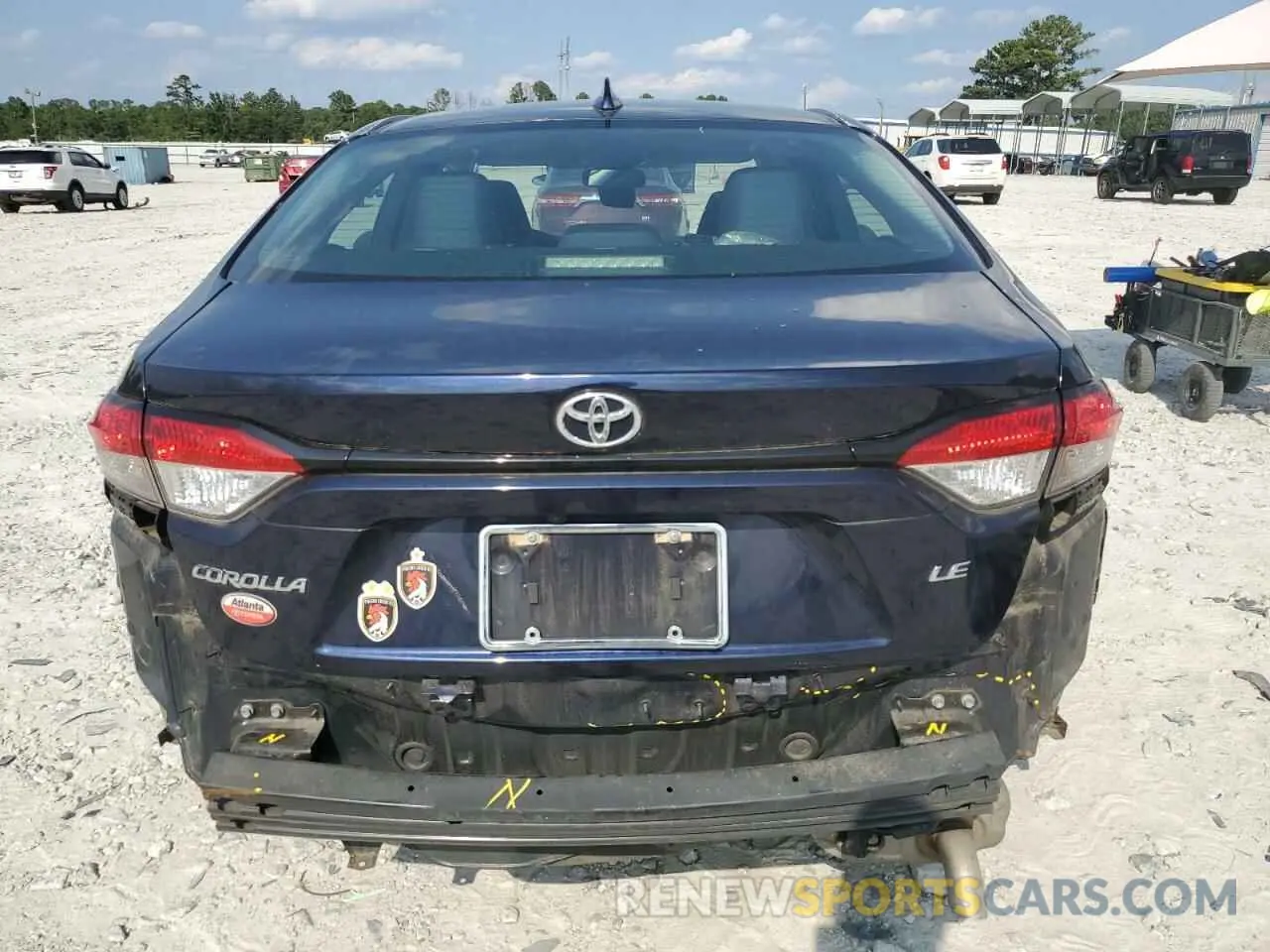 6 fotografías del automóvil dañado 5YFEPRAE4LP145083 TOYOTA COROLLA 2020