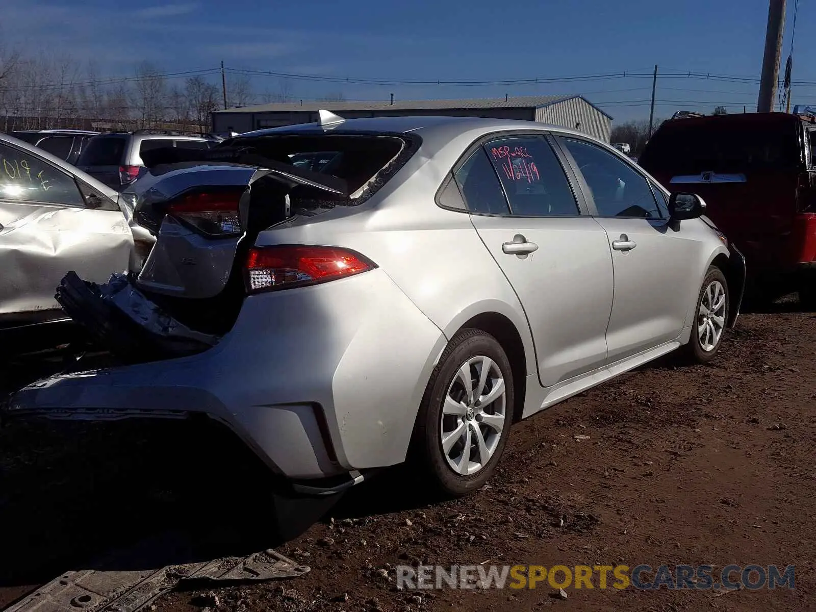 4 fotografías del automóvil dañado 5YFEPRAE5LP035708 TOYOTA COROLLA 2020