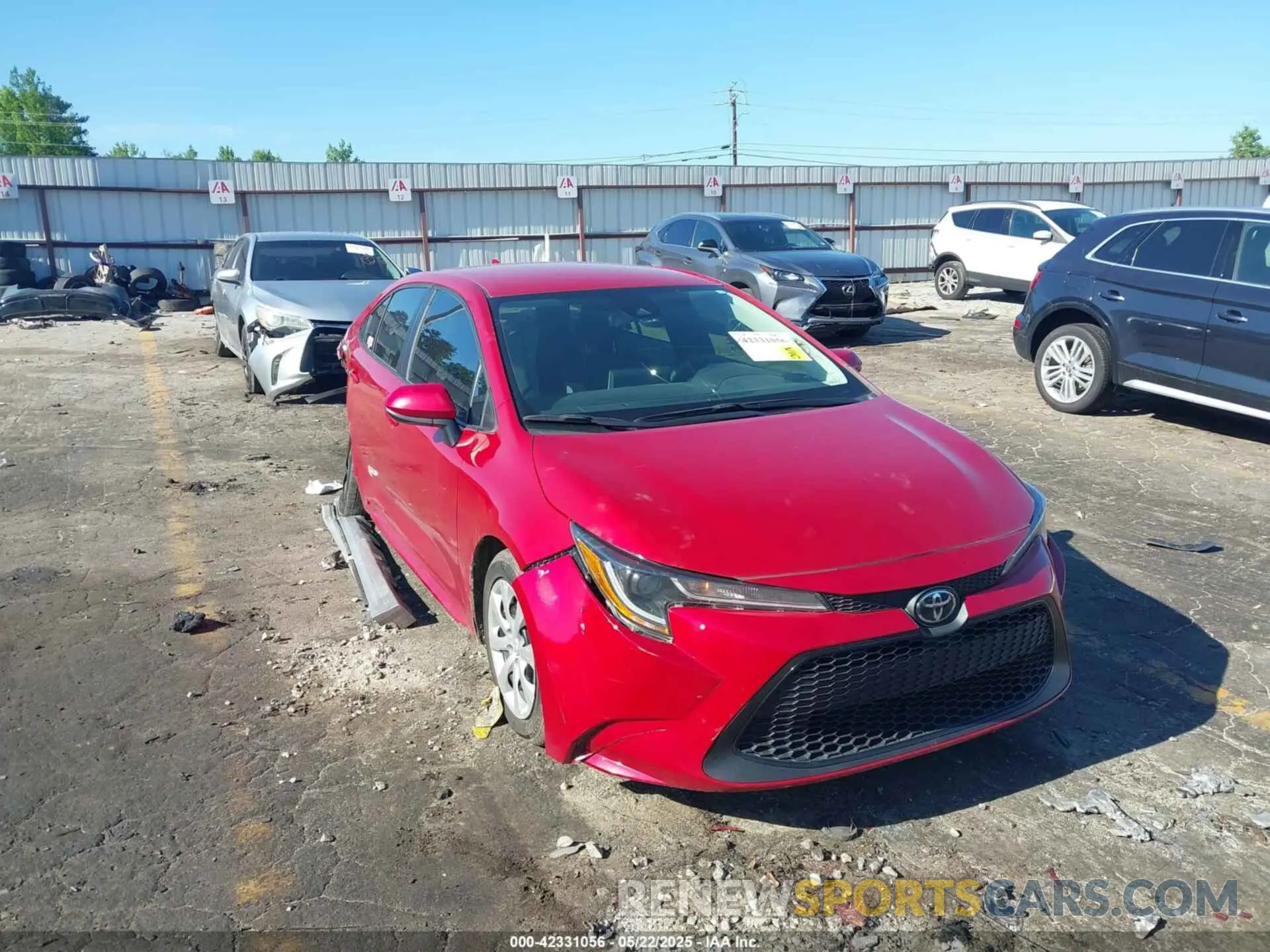 1 fotografías del automóvil dañado 5YFEPRAE5LP087730 TOYOTA COROLLA 2020