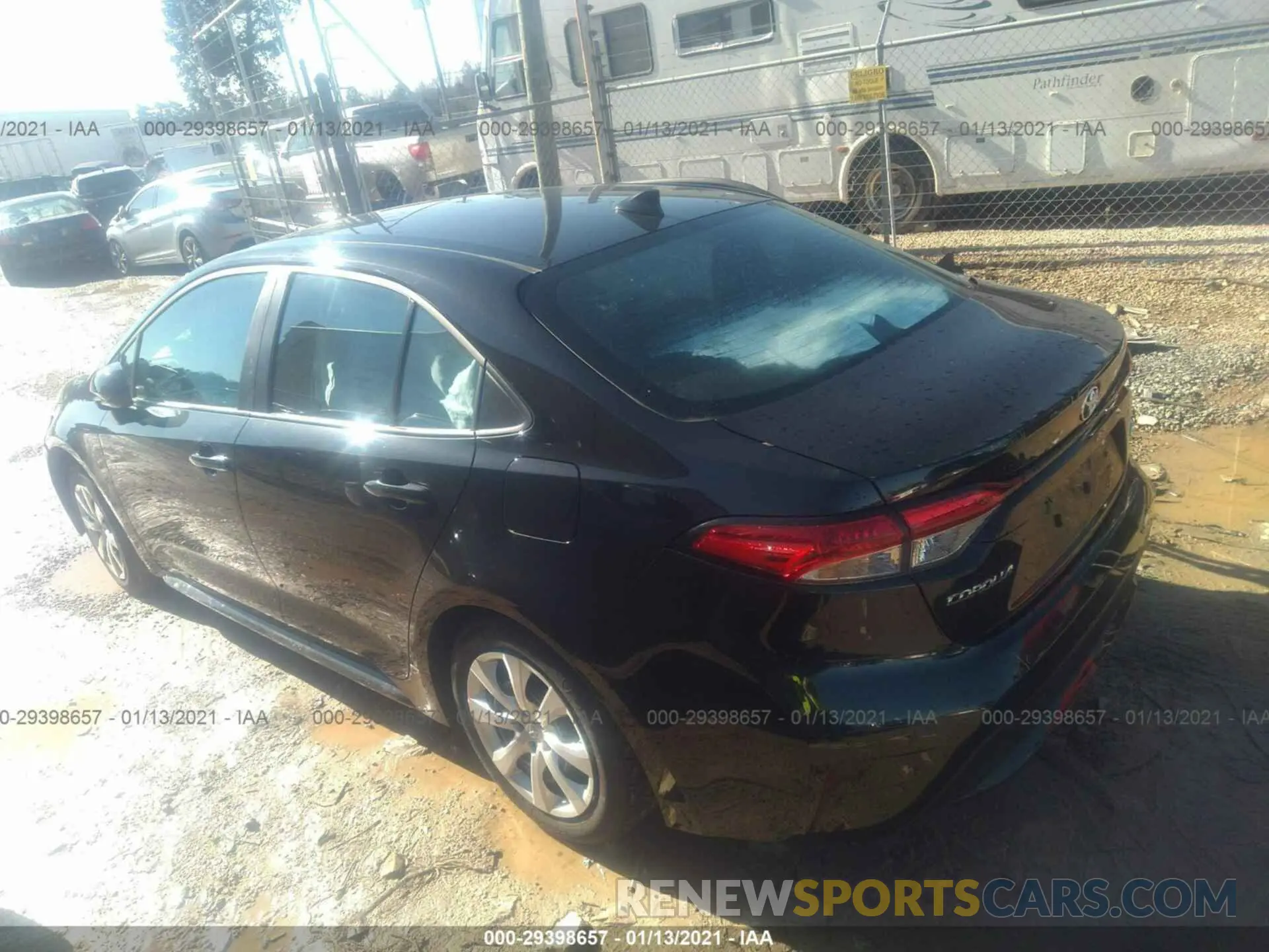 3 fotografías del automóvil dañado 5YFEPRAE5LP096282 TOYOTA COROLLA 2020