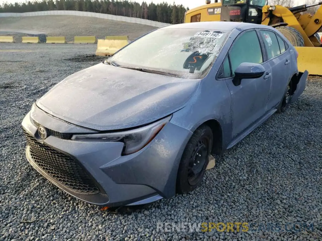 2 fotografías del automóvil dañado 5YFEPRAE5LP099943 TOYOTA COROLLA 2020