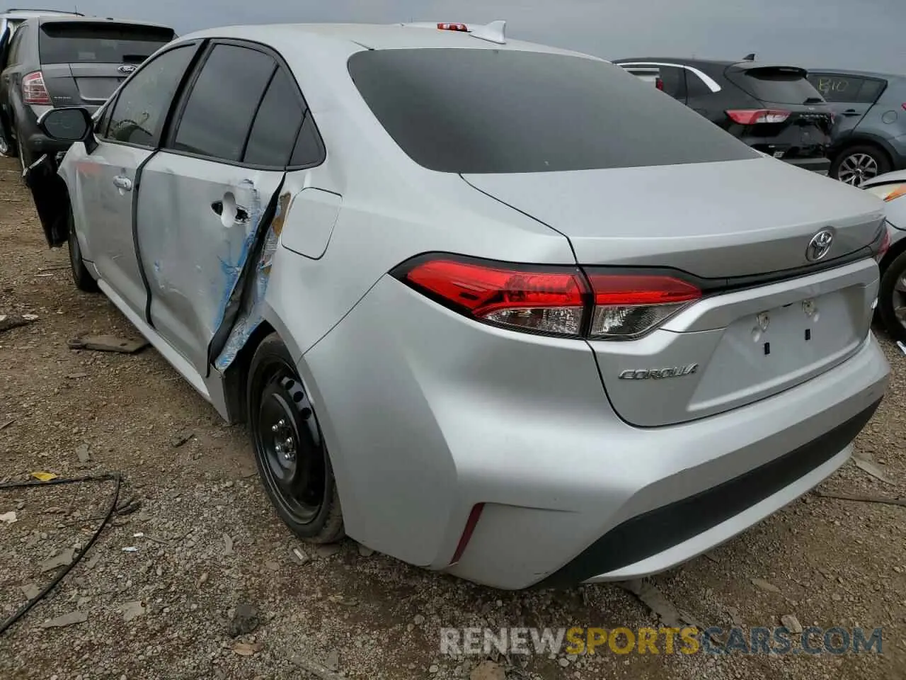 3 fotografías del automóvil dañado 5YFEPRAE6LP022112 TOYOTA COROLLA 2020