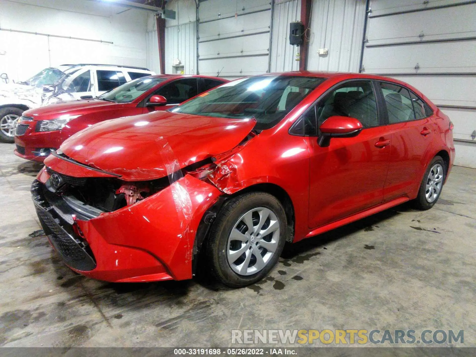 2 fotografías del automóvil dañado 5YFEPRAE6LP073500 TOYOTA COROLLA 2020