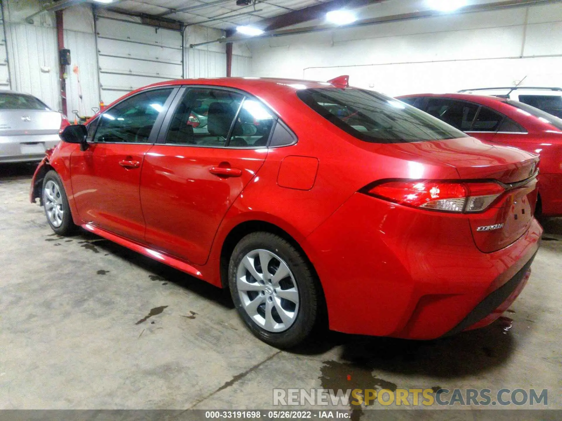3 fotografías del automóvil dañado 5YFEPRAE6LP073500 TOYOTA COROLLA 2020