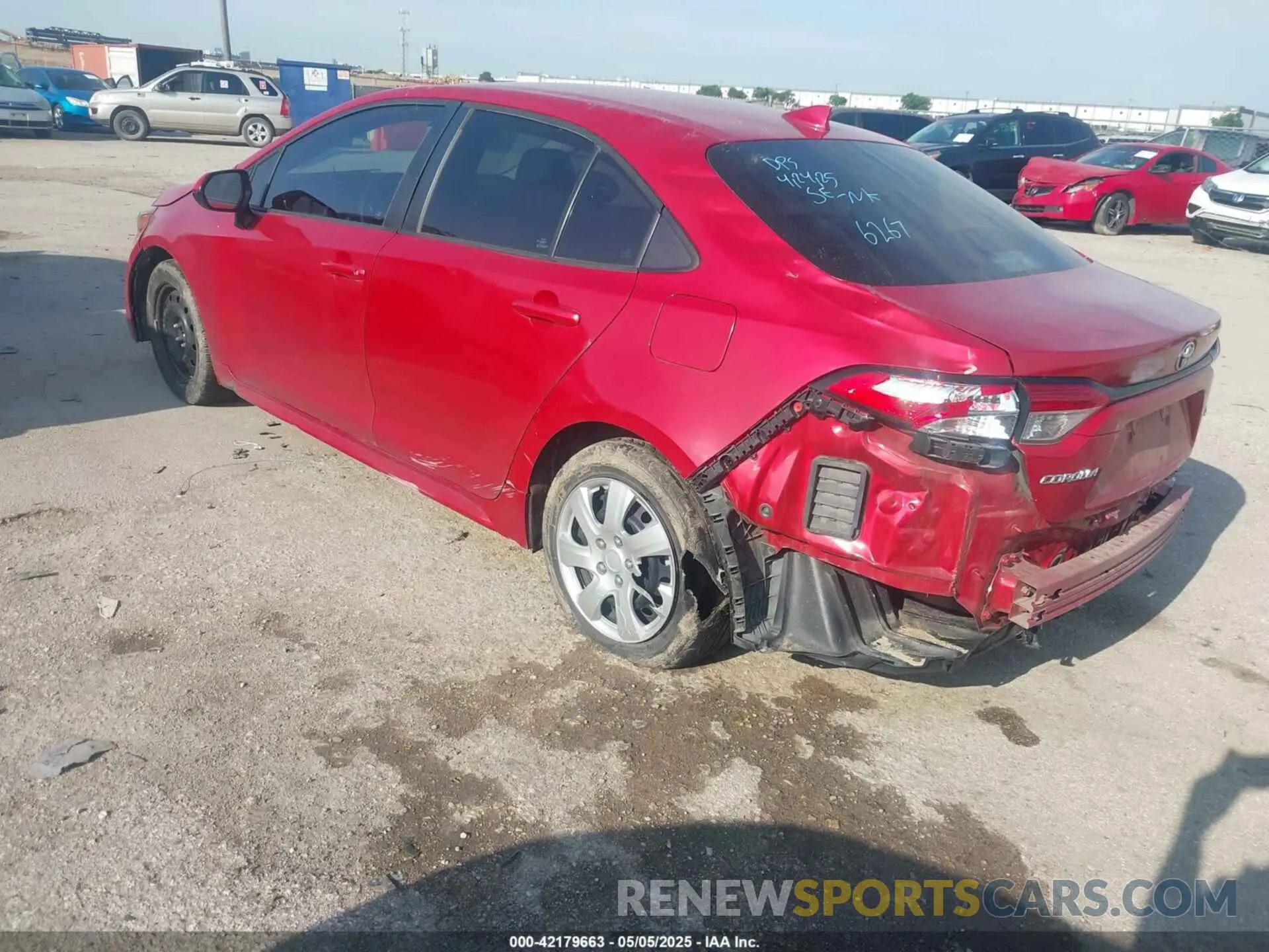 3 fotografías del automóvil dañado 5YFEPRAE6LP106267 TOYOTA COROLLA 2020
