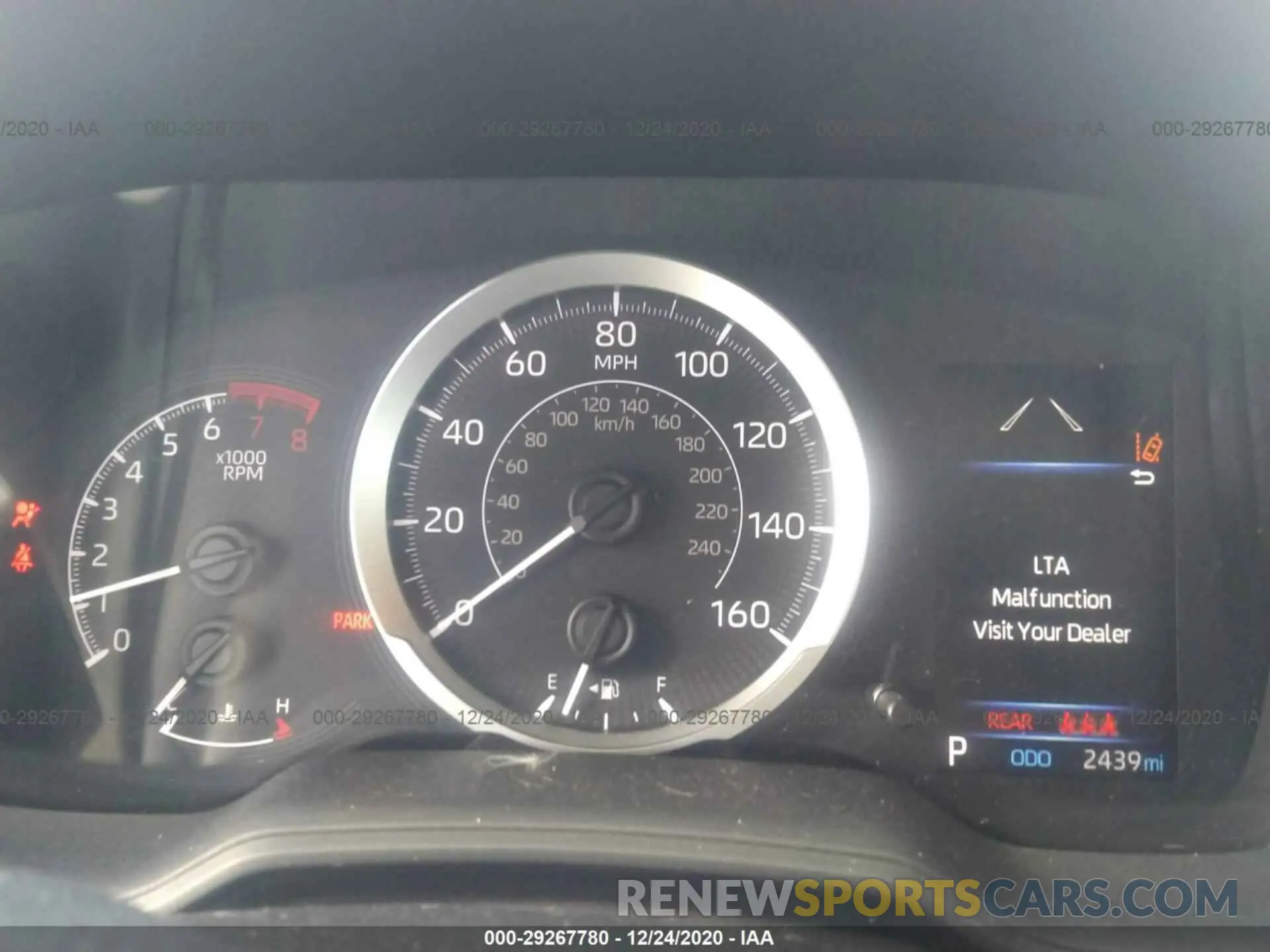 7 fotografías del automóvil dañado 5YFEPRAE6LP117818 TOYOTA COROLLA 2020