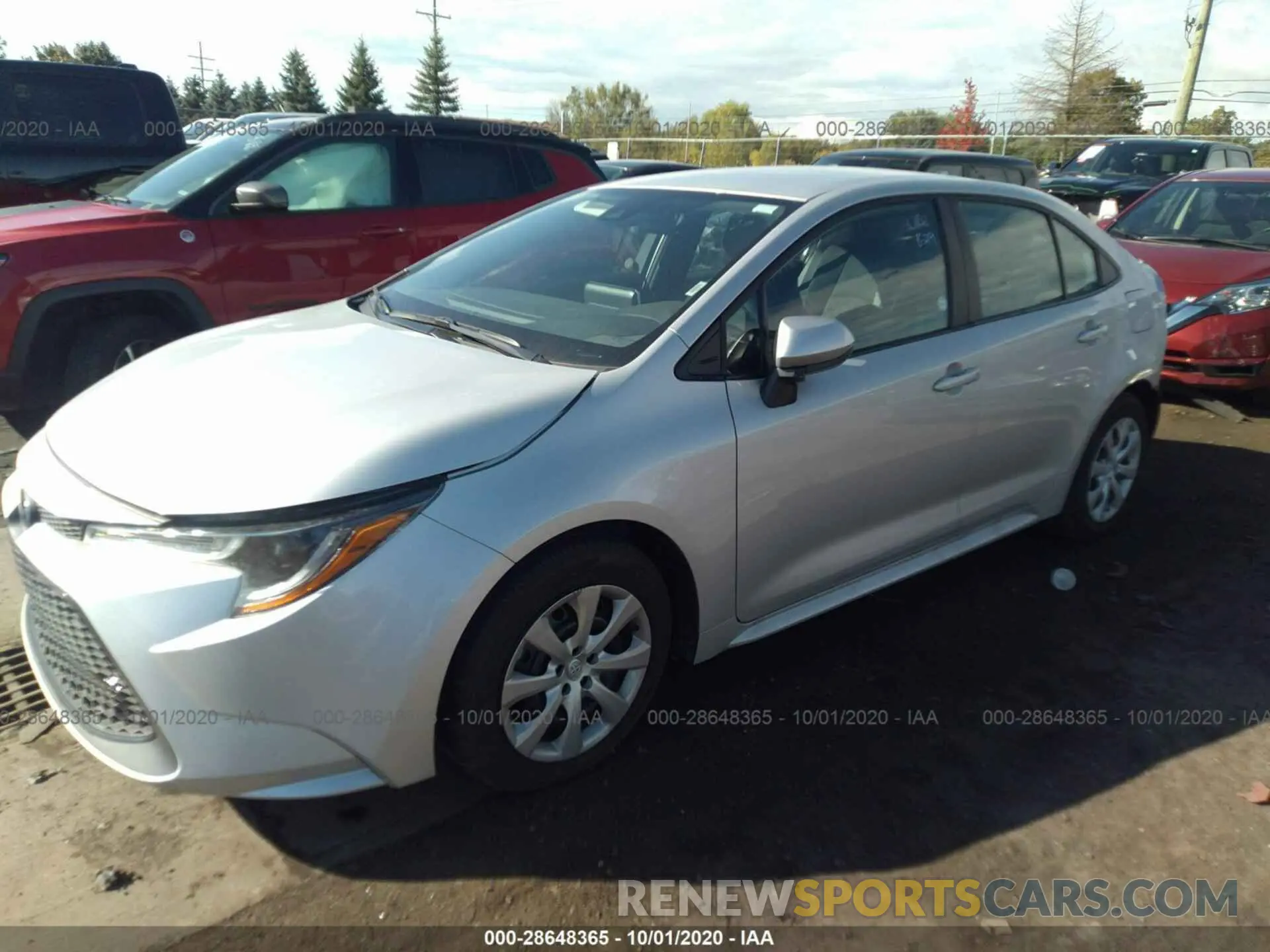 2 fotografías del automóvil dañado 5YFEPRAE6LP121447 TOYOTA COROLLA 2020