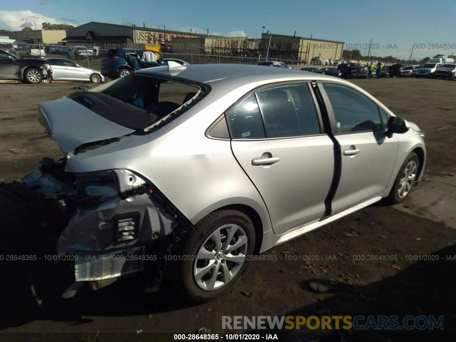 4 fotografías del automóvil dañado 5YFEPRAE6LP121447 TOYOTA COROLLA 2020